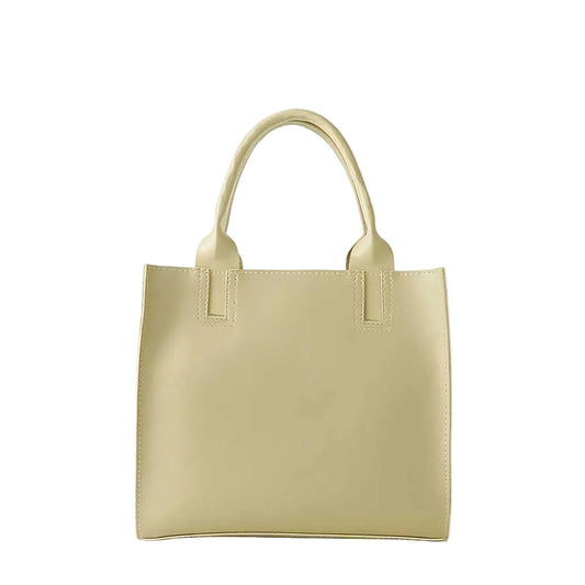 Beige tote bag on a white background